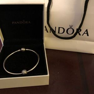 Pandora bangle bracelet w/charm